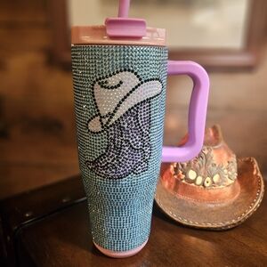 Simply Southern Blue and Pink Rhinestone Tumbler